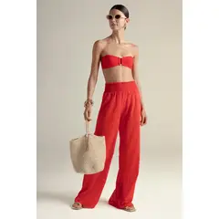 TOUCHE BALNEAIRE - Pantalón en algodón 100% color rojo 0A55R61