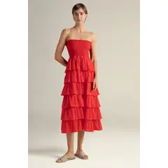 TOUCHE BALNEAIRE - Vestido falda larga en algodón 100% 0F31R61