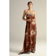 TOUCHE BALNEAIRE - Vestido largo en tela estampada 0F44061