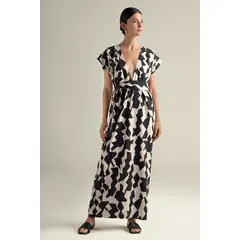 TOUCHE BALNEAIRE - Vestido largo en estampado geométrico 0F49061
