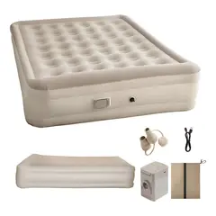 GENERAL - Colchón Inflable Doble 198 x 150 x 40 cm Inflador Eléctrico Inalámbrico