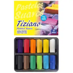 TIZIANO - Tizas Pastel Suave Corta De 32*10*10Mm X 12 Unds