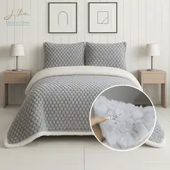 HARMONY HOME - Cobija Premium tipo Edredon con Fundas 180X230 Gris