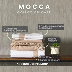 AMARE HOME - Duvet Cover Capri Mocca para cama Semidoble -