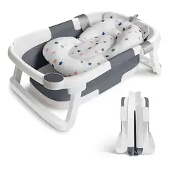 MUNDO BEBE - BAÑERA PARA BEBES PLEGABLE CON TERMOMETRO COJIN MODELO 2026