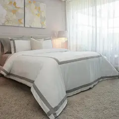 AMARE HOME - Duvet Cover Capri Silver para cama Semidoble -