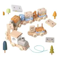 SWISSHOME - TREN EN MADERA JUEGO DIVERTIDO PARA NIÑAS Y NIÑOS