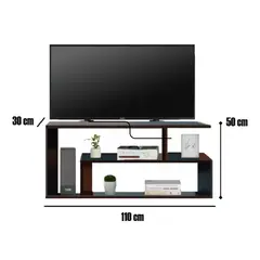 GENERICO - Mesa Tv Color Wengue Centro De Entretenimiento Televisión