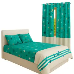 ELEGANT - Juego de Sabanas Cama Doble 140x190 Incluye Cortinas