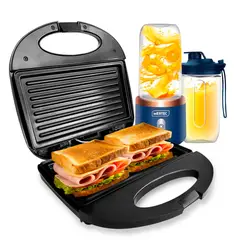 MERTEC - Sanduchera Grill + Mini Licuadora Portátil
