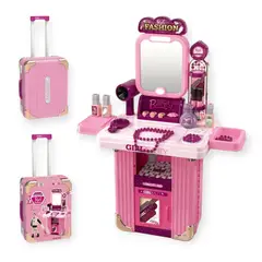 GENERICO - Maleta Tocador De Belleza Infantil - Espejo Con Luz LED + Accesorios FullGan