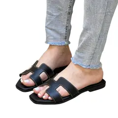 GENERICO - Sandalias planas tipo Hermes con diseño clásico