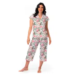 CLONHADAS - Pijama completa con pantalón capri Mujer Manga Sisa LINA
