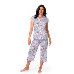 CLONHADAS - Pijama completa con pantalón capri Mujer Manga Sisa LINA