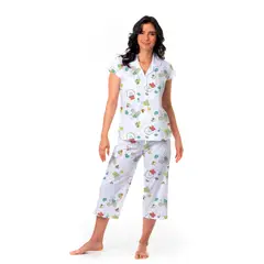 CLONHADAS - Pijama completa con pantalón capri Mujer Manga Sisa LINA