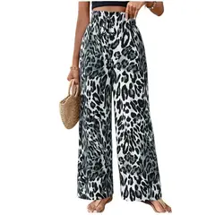 YOGA & GYM - Pantalon Palazzo Ancho Estampado Animal Print