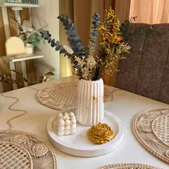 DECORACIONES ALE Y GABY - Centro de Mesa decorativo Trinity Jarron Base Velas Y Adornos