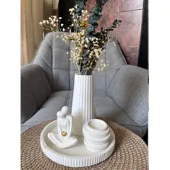 DECORACIONES ALE Y GABI - Centro de Mesa decorativo Ale Jarron Base Velas Y Adornos 5pzas