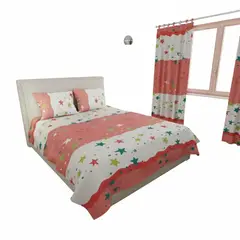 ELEGANT - Juego de Sabanas Cama Doble 140x190 Incluye Cortinas