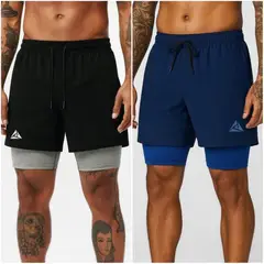 RIPPLE FT - Combo X2 Pantalonetas Hombre Con Licra Corta Original Ripple