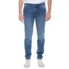 COLOR BLUE - Brixton/Slim Fit Jeans Tono Oscuro