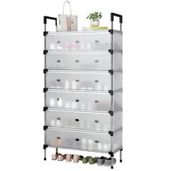 GENERICO - Zapatero Organizador Cubierto 6 Niveles Metálico
