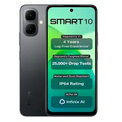INFINIX - Celular Smart 10 256GB 4GB Ampliable a 8GB Negro