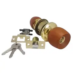 GENERICO - Cerradura Chapa Pomo De Madera Claro Para Puertas De Alcoba