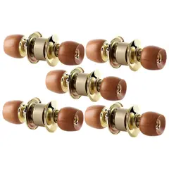 GENERICO - Cerradura Chapa Pomo Madera Claro X 5und Para Puerta Alcoba