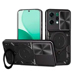 GENERICO - Estuche Proteccion Camara Con Soporte para Oppo Reno 14 Negro