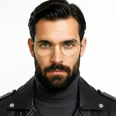 BUHO PARIS - Montura Oftalmica Redonda De Calidad Para Hombre - HM10