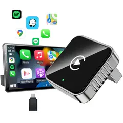 GENERICO - Mini Adaptador Inalámbrico Android Auto CarPlay Bluetooth