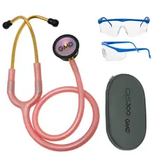 GMD - Fonendoscopio Profesional Doble Servicio Ois 300 Rosa Perlado + Gafas