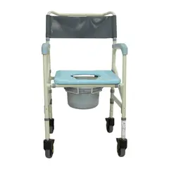 KONFORT PLUS - Silla De Ruedas Con Cómodo Sanitario En Aluminio Color Azul