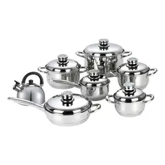GENERICO - Juego De Ollas Acero Inoxidable Swisshome X 13 Tetera Color Plateado