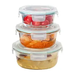 GENERICO - Refractarias Redondas Set X 3 Cierre Hermetico - Portacomida