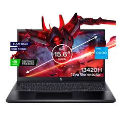 ACER - Portátil Gamer Nitro V15 Intel Core i5 RAM 8GB SSD 512GB RTX4050 6GB FHD156 144Hz Gamer