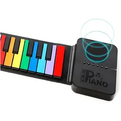 GENERICO - Piano Flexible Enrollable Portátil Altavoz Teclas Colores