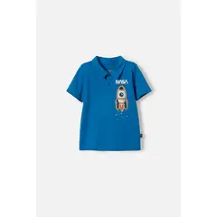 NASA - Camiseta tipo Polo de la azul para niño 2T a 5T