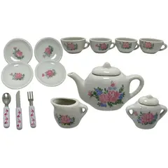 MAZUGI - Set de tazas de té platos cubiertos en resina juguete niñas