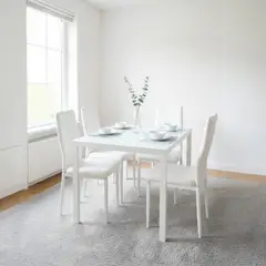 MUEBLES FIOTTI - Juego de comedor 4 puestos vidrio Blanco Ran