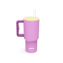 WANTU - Botilito Tipo Termo Con Pitillo Portátil 500ml lilaamarillo