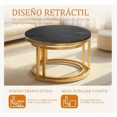 GENERICO - Mesa Elegante De Centro Para Decoración Color Negro
