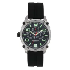 TEMPUS - Reloj Negro Biselo Plateado Para Caballero 1146G-03