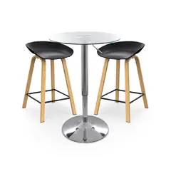 BONNO - Juego De Barra Manhattan Negro 2 Puestos