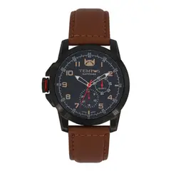 TEMPUS - Reloj Café y Bisel Negro Para Caballero 1142G-02