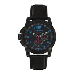 TEMPUS - Reloj Negro Acabados Azules Para Caballero 1142G-03