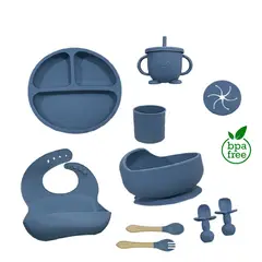 MUNDO BEBE - Set Vajilla Para Bebé 8 Piezas Silicona Niña Niño
