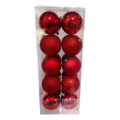 GENERICO - Paquete Bolas Navidad 8 Cms X 20 Unidades
