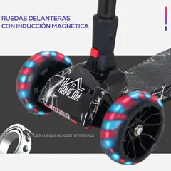 AMERICAN GENERICS - Scooter de Humo Infantil con Luces Música y Efecto humo Plegable y Ajustable